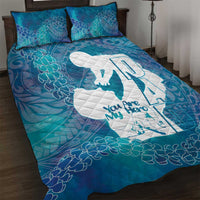 Turquoise Polynesia Father's Day Quilt Bed Set Dad You Are My Hero