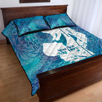 Turquoise Polynesia Father's Day Quilt Bed Set Dad You Are My Hero
