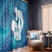 Turquoise Polynesia Father's Day Window Curtain Dad You Are My Hero