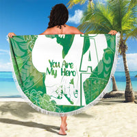 Green Polynesia Father's Day Beach Blanket Dad You Are My Hero