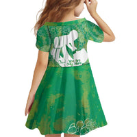 Green Polynesia Father's Day Family Matching Off The Shoulder Long Sleeve Dress and Hawaiian Shirt Dad You Are My Hero