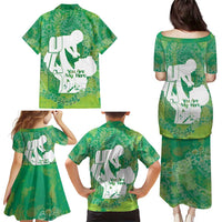 Green Polynesia Father's Day Family Matching Puletasi and Hawaiian Shirt Dad You Are My Hero LT14 - Polynesian Pride