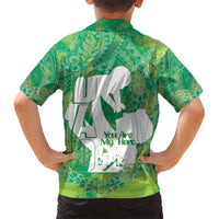 Green Polynesia Father's Day Family Matching Short Sleeve Bodycon Dress and Hawaiian Shirt Dad You Are My Hero LT14 - Polynesian Pride