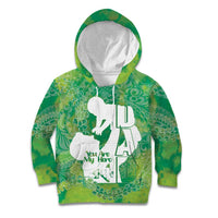 Green Polynesia Father's Day Kid Hoodie Dad You Are My Hero