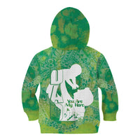 Green Polynesia Father's Day Kid Hoodie Dad You Are My Hero