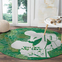 Green Polynesia Father's Day Round Carpet Dad You Are My Hero