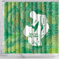 Green Polynesia Father's Day Shower Curtain Dad You Are My Hero
