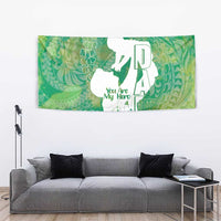 Green Polynesia Father's Day Tapestry Dad You Are My Hero