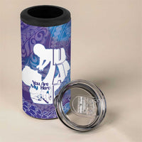 Purple Polynesia Father's Day 4 in 1 Can Cooler Tumbler Dad You Are My Hero