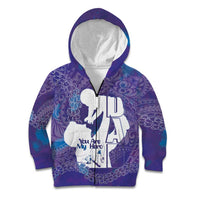 Purple Polynesia Father's Day Kid Hoodie Dad You Are My Hero