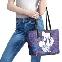 Purple Polynesia Father's Day Leather Tote Bag Dad You Are My Hero