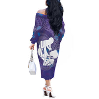 Purple Polynesia Father's Day Off The Shoulder Long Sleeve Dress Dad You Are My Hero