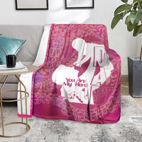 Pink Polynesia Father's Day Blanket Dad You Are My Hero