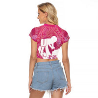 Pink Polynesia Father's Day Raglan Cropped T Shirt Dad You Are My Hero