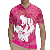 Pink Polynesia Father's Day Rugby Jersey Dad You Are My Hero