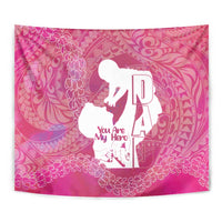 Pink Polynesia Father's Day Tapestry Dad You Are My Hero