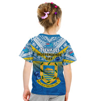 Tuvalu Independence Day Kid T Shirt Tuvaluan Proud 45th Anniversary Polynesian Pattern LT14 - Polynesian Pride