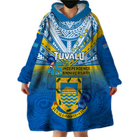 Tuvalu Independence Day Wearable Blanket Hoodie Tuvaluan Proud 45th Anniversary Polynesian Pattern LT14 - Polynesian Pride