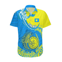 Palau Independence Day Hawaiian Shirt Happy 29th Anniversary Polynesian Hammerhead Shark LT14 Blue - Polynesian Pride