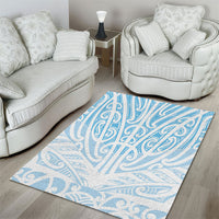 Blue New Zealand Puhoro Maori Tattoo Area Rug