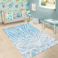 Blue New Zealand Puhoro Maori Tattoo Area Rug