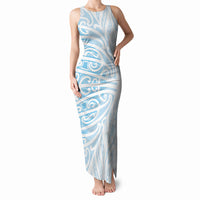 Blue New Zealand Puhoro Maori Tattoo Tank Maxi Dress LT14 Women Blue - Polynesian Pride
