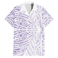 Purple New Zealand Puhoro Maori Tattoo Family Matching Long Sleeve Bodycon Dress and Hawaiian Shirt LT14 Dad's Shirt - Short Sleeve Purple - Polynesian Pride