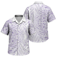 Purple New Zealand Puhoro Maori Tattoo Family Matching Off The Shoulder Long Sleeve Dress and Hawaiian Shirt LT14 Son's Shirt Purple - Polynesian Pride