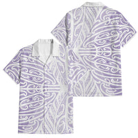 Purple New Zealand Puhoro Maori Tattoo Family Matching Off Shoulder Maxi Dress and Hawaiian Shirt LT14 Dad's Shirt - Short Sleeve Purple - Polynesian Pride