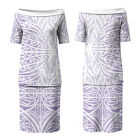 Purple New Zealand Puhoro Maori Tattoo Family Matching Puletasi and Hawaiian Shirt LT14 Mom's Dress Purple - Polynesian Pride