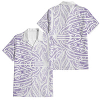 Purple New Zealand Puhoro Maori Tattoo Family Matching Puletasi and Hawaiian Shirt LT14 Dad's Shirt - Short Sleeve Purple - Polynesian Pride