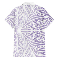 Purple New Zealand Puhoro Maori Tattoo Family Matching Puletasi and Hawaiian Shirt LT14 Dad's Shirt - Long Sleeve Purple - Polynesian Pride