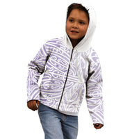 Purple New Zealand Puhoro Maori Tattoo Kid Hoodie
