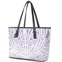 Purple New Zealand Puhoro Maori Tattoo Leather Tote Bag
