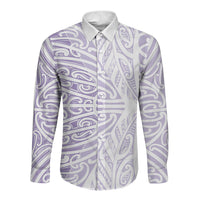 Purple New Zealand Puhoro Maori Tattoo Long Sleeve Button Shirt LT14 Unisex Purple - Polynesian Pride