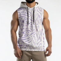 Purple New Zealand Puhoro Maori Tattoo Sleeveless Hoodie