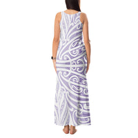 Purple New Zealand Puhoro Maori Tattoo Tank Maxi Dress