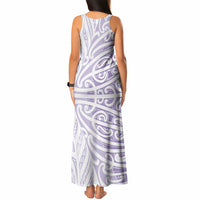 Purple New Zealand Puhoro Maori Tattoo Tank Maxi Dress LT14 - Polynesian Pride