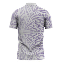 Purple New Zealand Puhoro Maori Tattoo Zipper Polo Shirt LT14 - Polynesian Pride