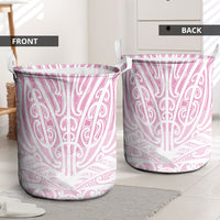 Pink New Zealand Puhoro Maori Tattoo Laundry Basket