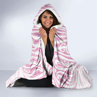 Pink New Zealand Puhoro Maori Tattoo Hooded Blanket