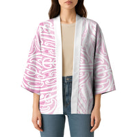 Pink New Zealand Puhoro Maori Tattoo Kimono