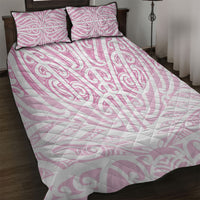 Pink New Zealand Puhoro Maori Tattoo Quilt Bed Set