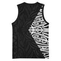 Black New Zealand Puhoro Maori Tattoo Basketball Jersey