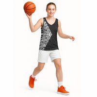 Black New Zealand Puhoro Maori Tattoo Basketball Jersey