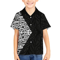 Black New Zealand Puhoro Maori Tattoo Family Matching Mermaid Dress and Hawaiian Shirt