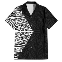 Black New Zealand Puhoro Maori Tattoo Family Matching Off The Shoulder Long Sleeve Dress and Hawaiian Shirt