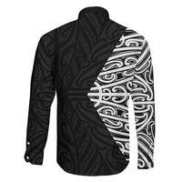 Black New Zealand Puhoro Maori Tattoo Family Matching Off Shoulder Maxi Dress and Hawaiian Shirt