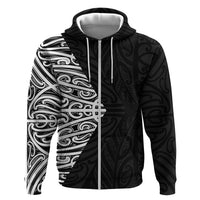 Black New Zealand Puhoro Maori Tattoo Hoodie