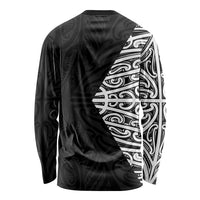 Black New Zealand Puhoro Maori Tattoo Long Sleeve Shirt
